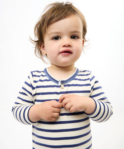 Campbell Romper in Navy Stripe