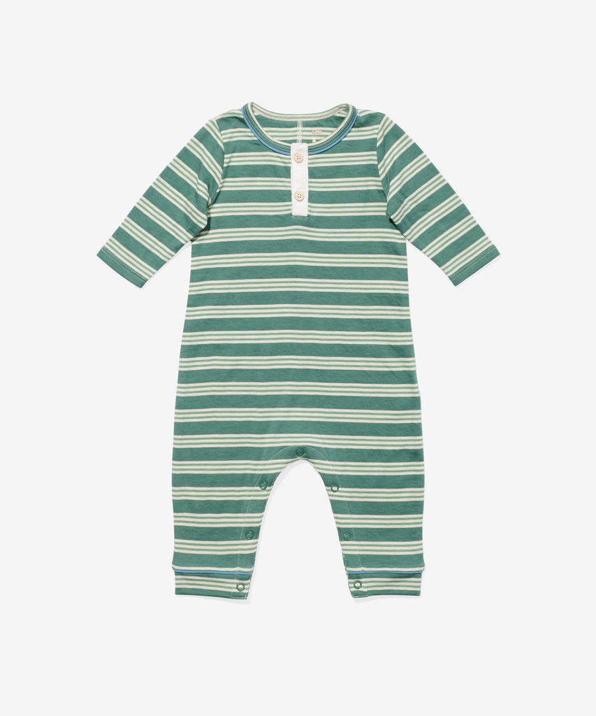 Campbell Romper in Pine Twin Stripe