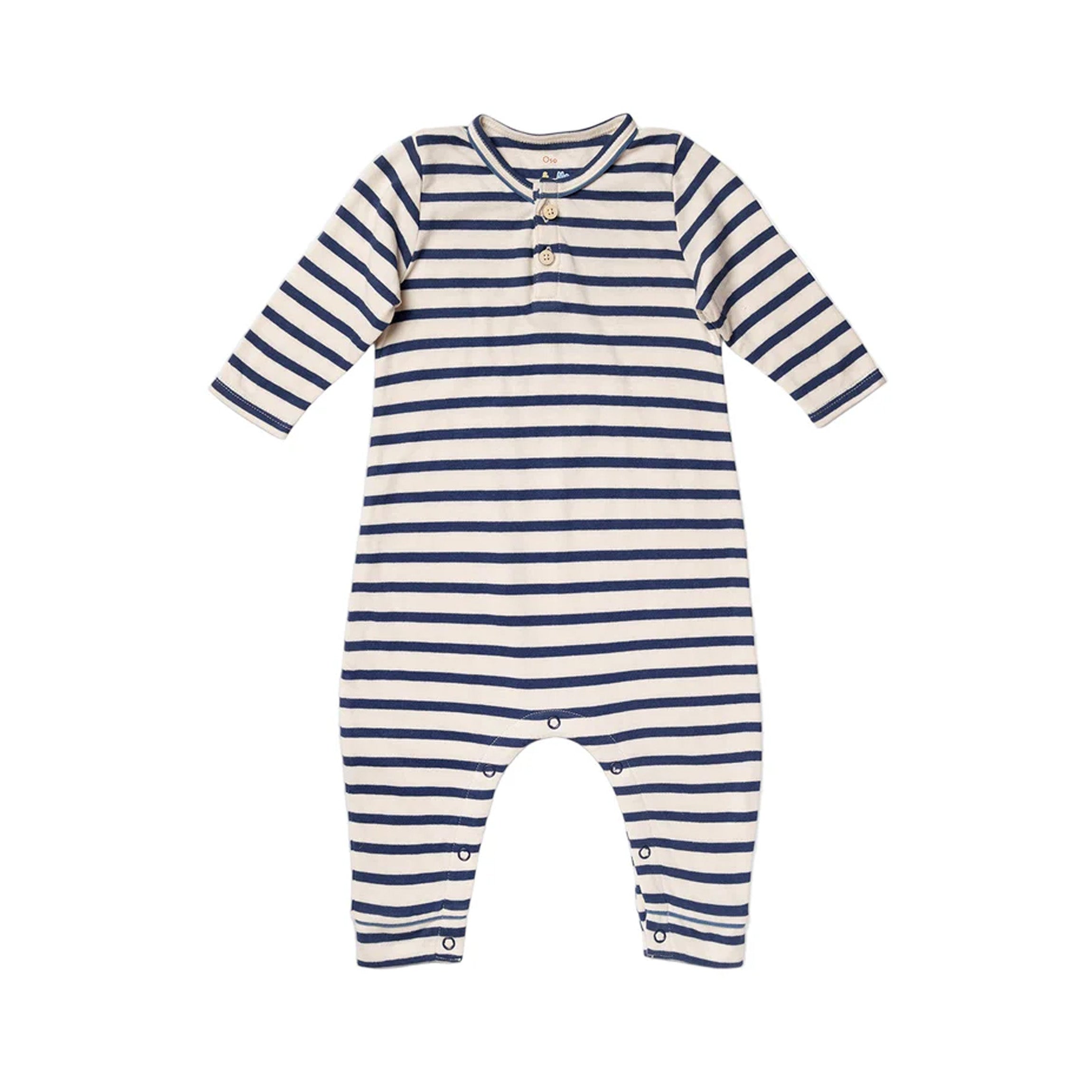 Campbell Romper in Navy Stripe