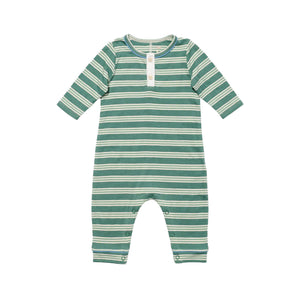 Campbell Romper in Pine Twin Stripe