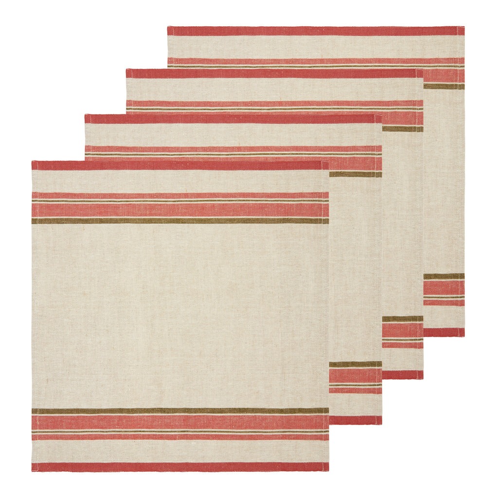 Antibes Napkin in Natural & Sherbert, Set of 4