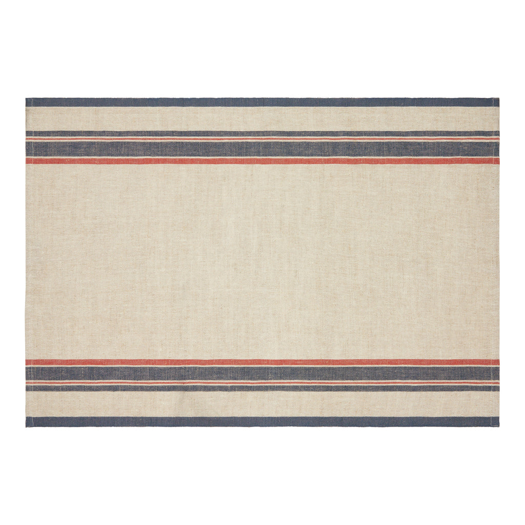 Antibes Tea Towels in Natural & Red, Set of 2