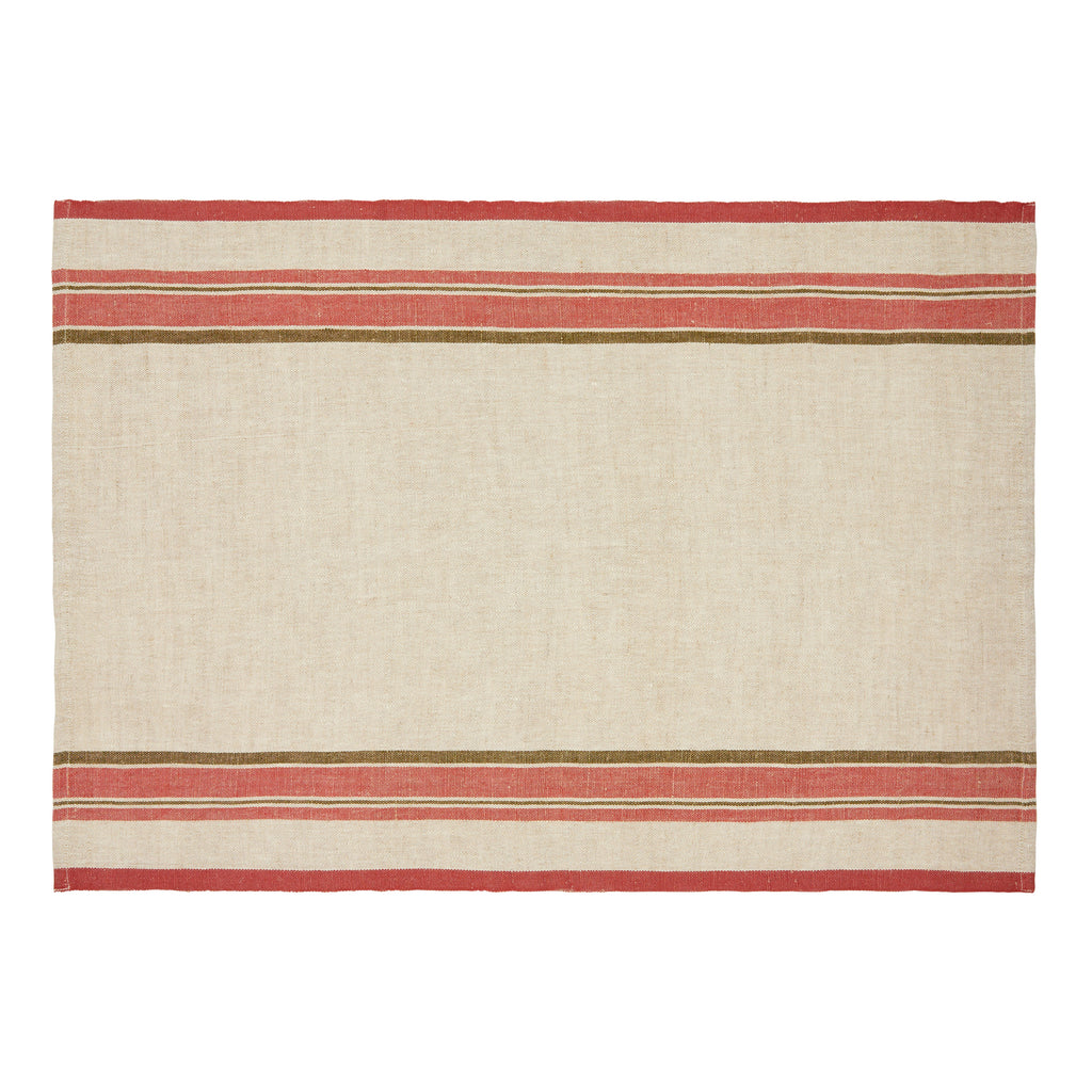 Antibes Tea Towels in Natural & Sherbert, Set of 2