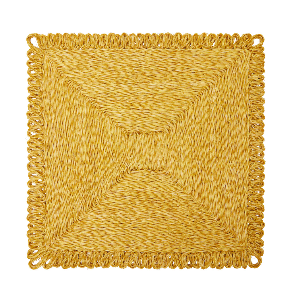 Loopy Square Placemat in Mustard, Set of 4