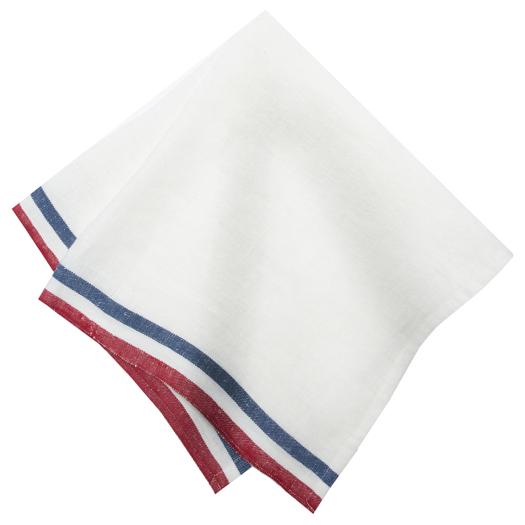 Normandy Napkins in Red, White, & Blue Stripes, Set of 4