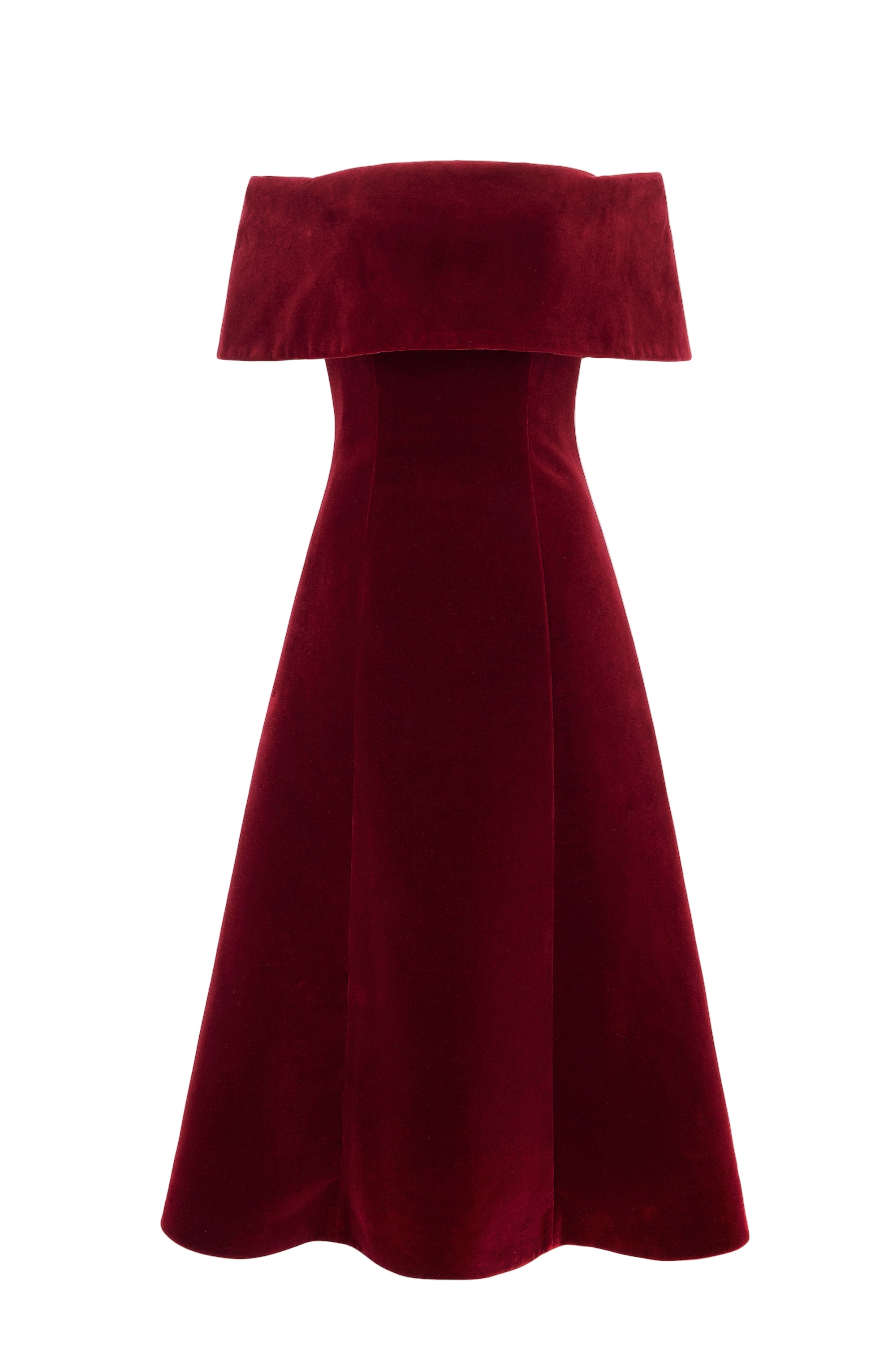 Carita Dress In Burgundy Wind Velvet| Emilia Wickstead