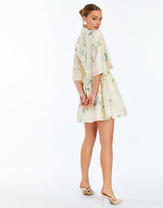 Carmen Mini Dress in Ivory Multi
