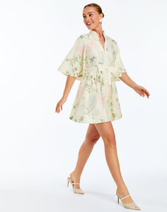 Carmen Mini Dress in Ivory Multi