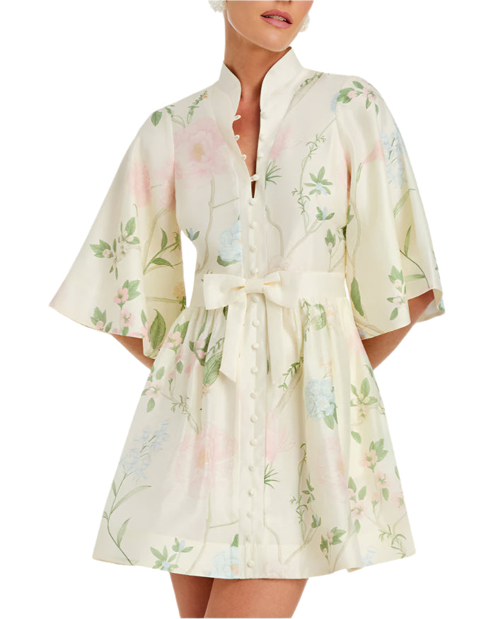 Carmen Mini Dress in Ivory Multi