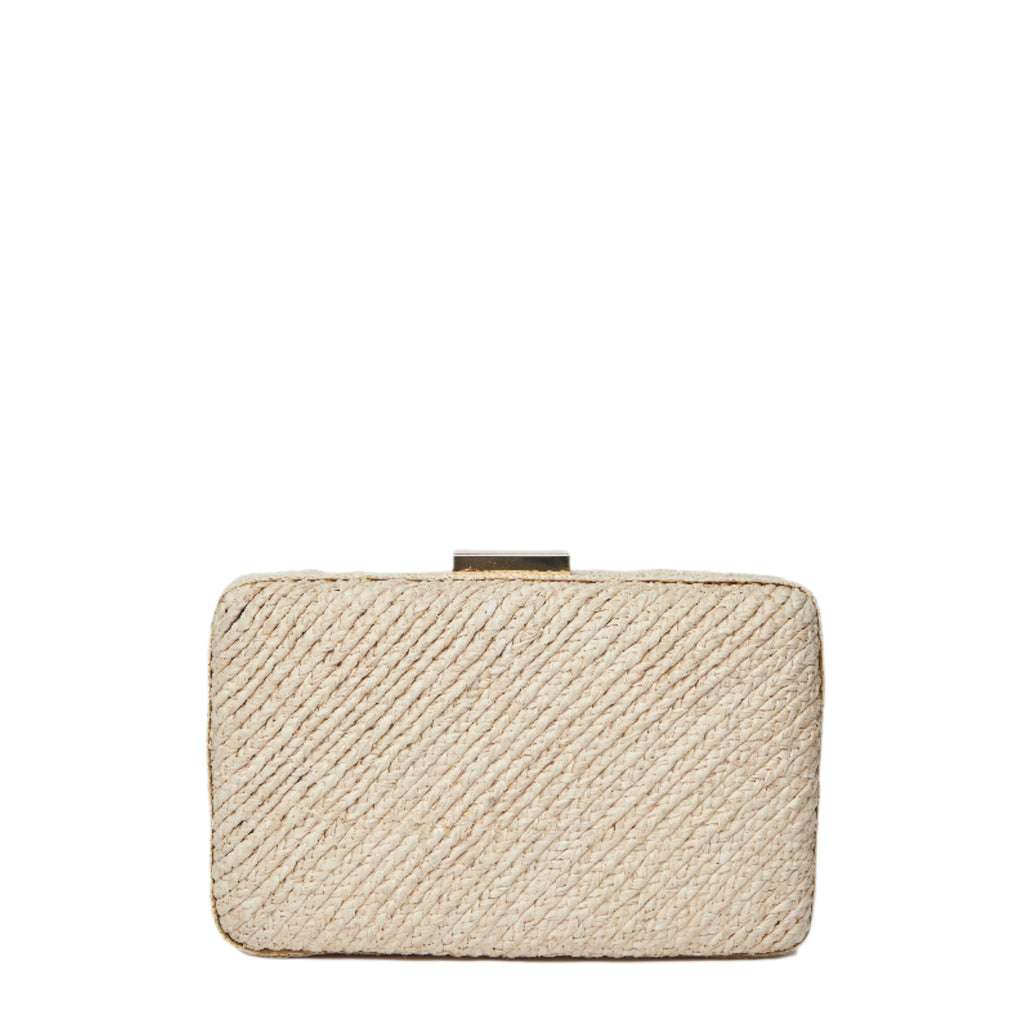 Carmen Woven Straw Clutch Bag in Natural