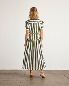Carrington Dress in Fern & Ivory