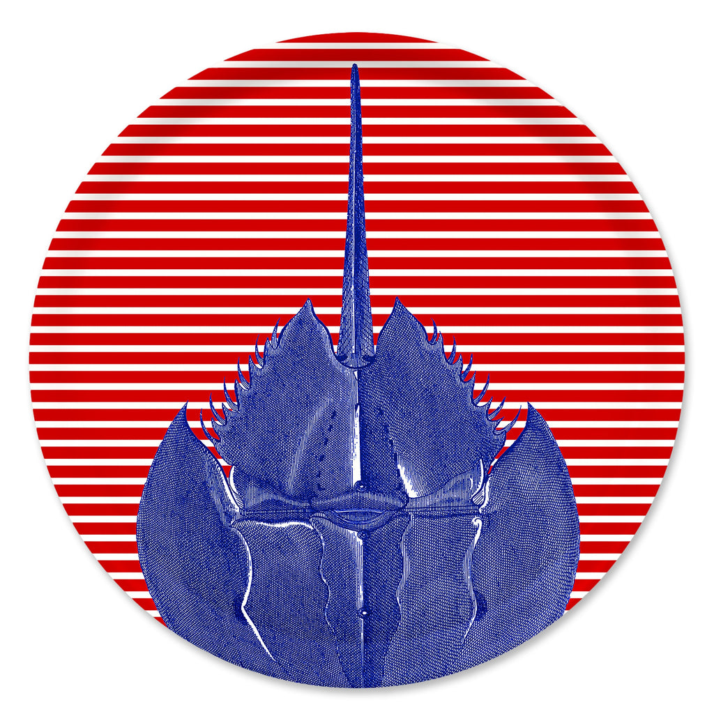 Horseshoe Crab Large Round Birchwood Tray