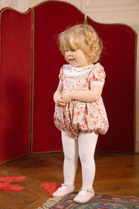 Celestine Red Floral Smocked Romper