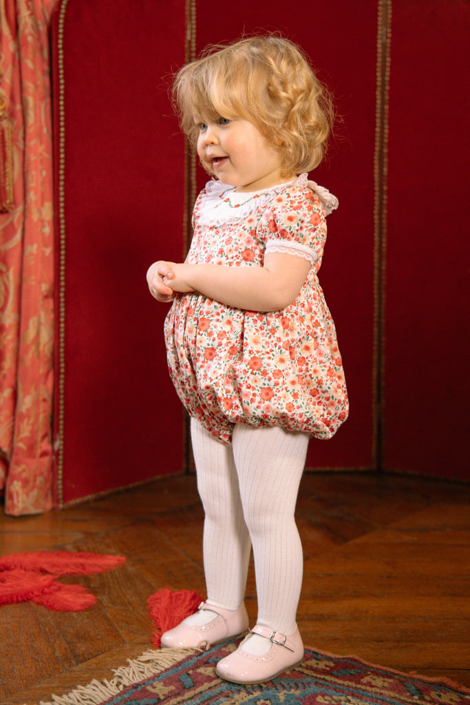 Celestine Red Floral Smocked Romper