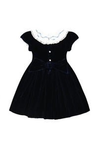 Celestine Navy Velvet Smocked Dress