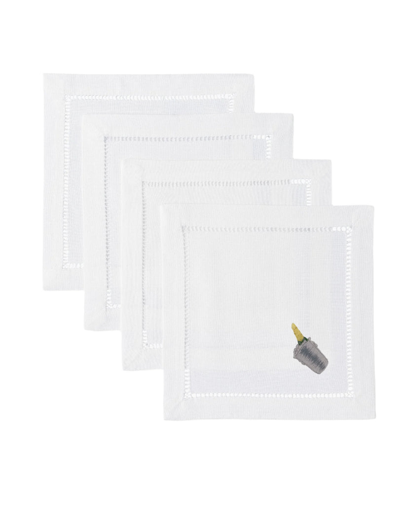 Champagne On Ice Cocktail Napkins, Set of 4