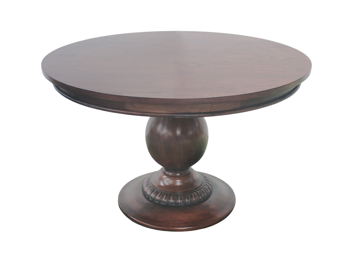 Charlotte Pedestal Table 48" in Walnut