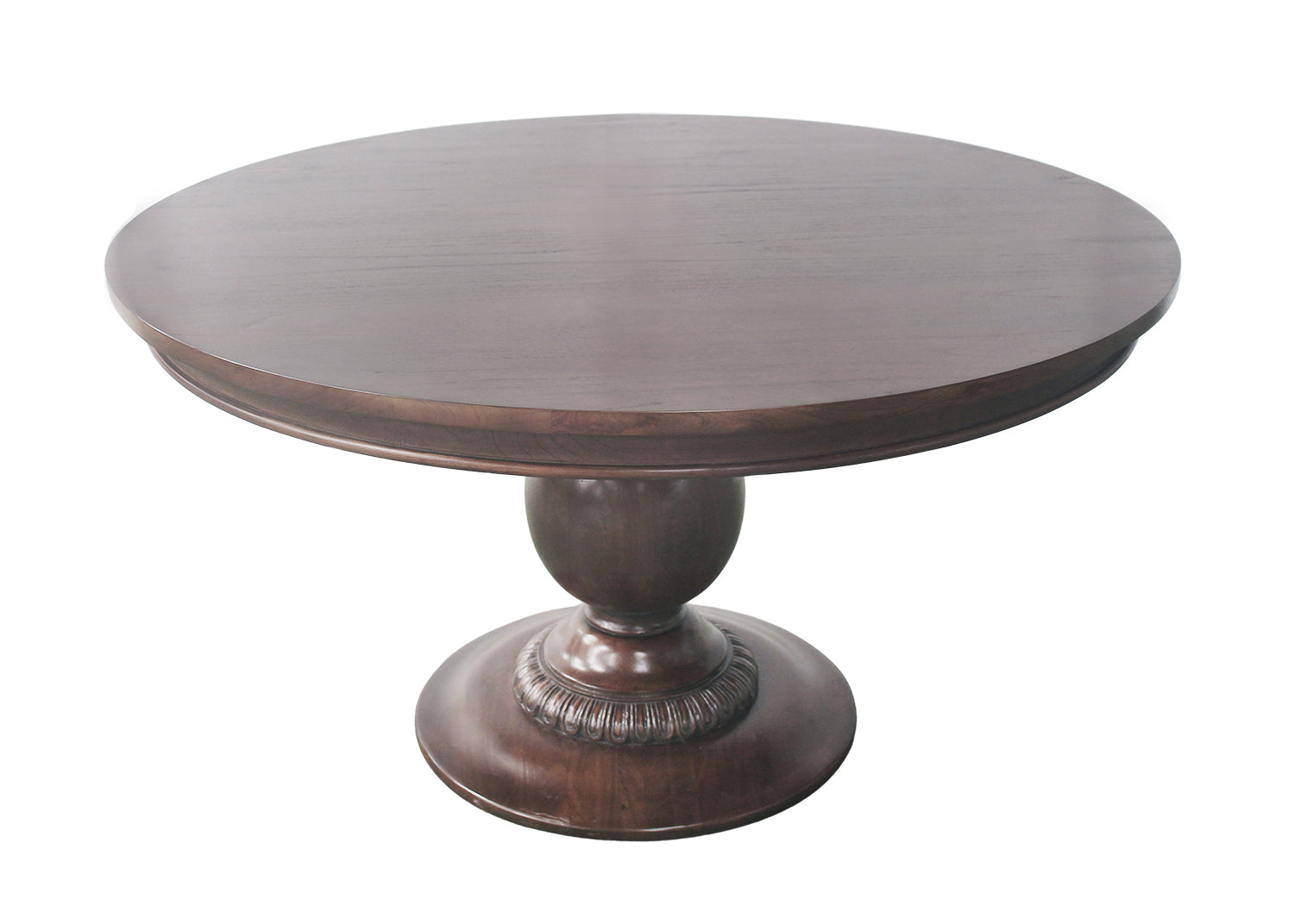 Charlotte Pedestal Table 55" in Walnut