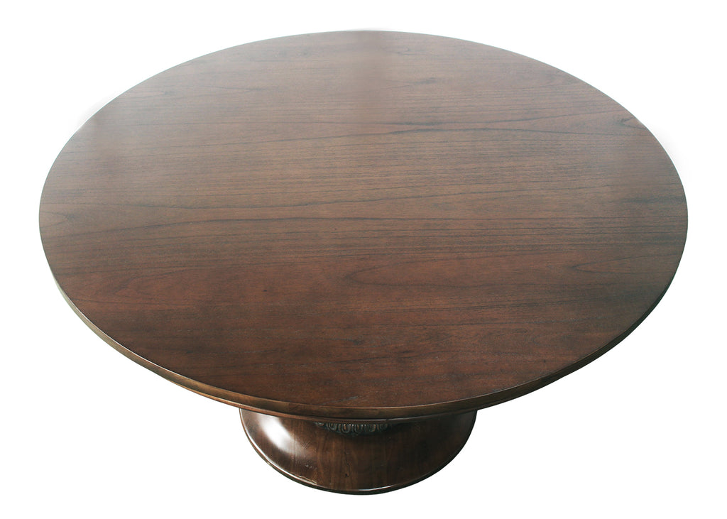 Charlotte Pedestal Table 55" in Walnut