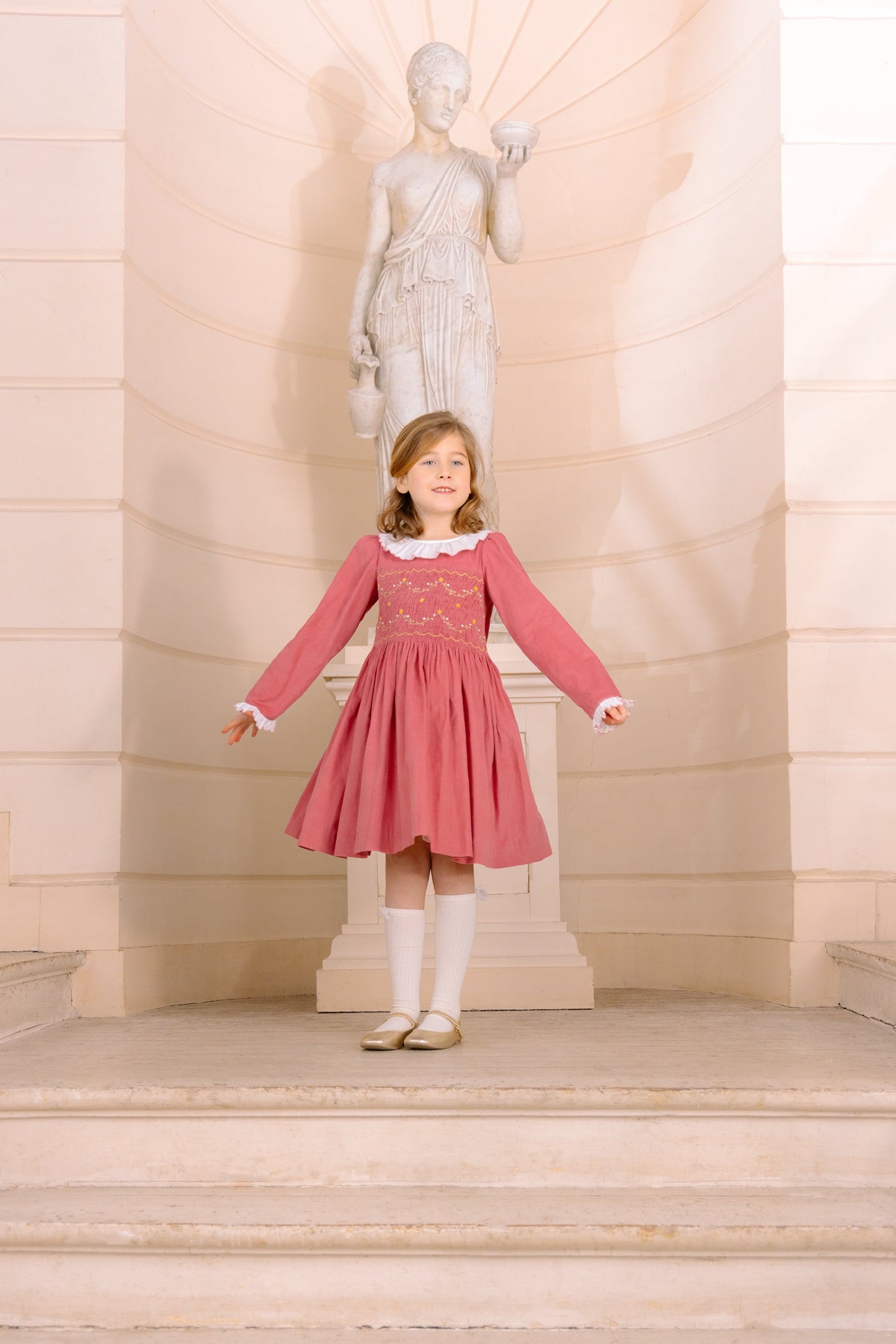 Chiara Pink Smocked Dress