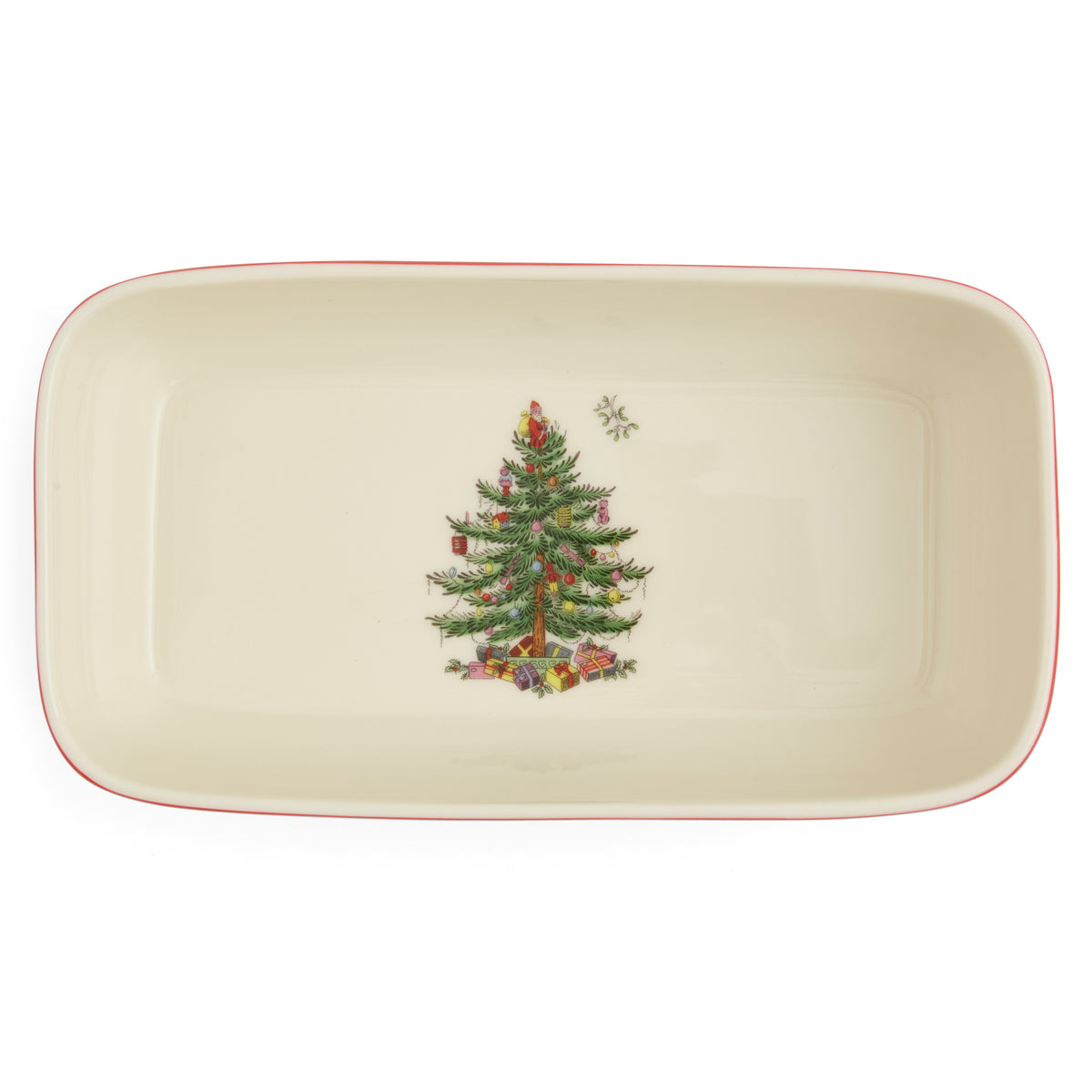 Christmas Tree Tartan 2-Piece Rectangular Server & Slotted Spoon Set