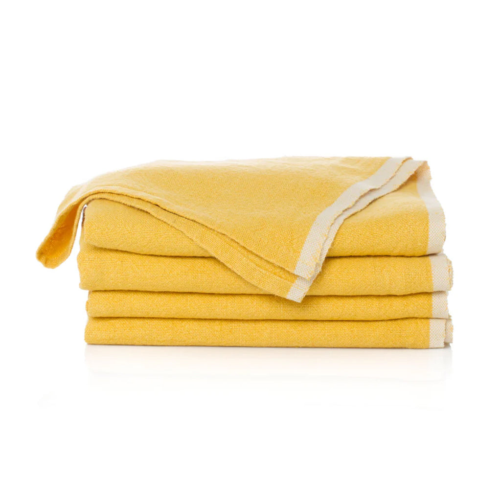 Chunky Linen Napkins in Mustard, Set of 4