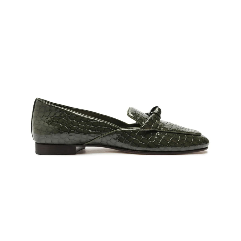 Clarita Belgian Crocco Loafer in Sage Leaf