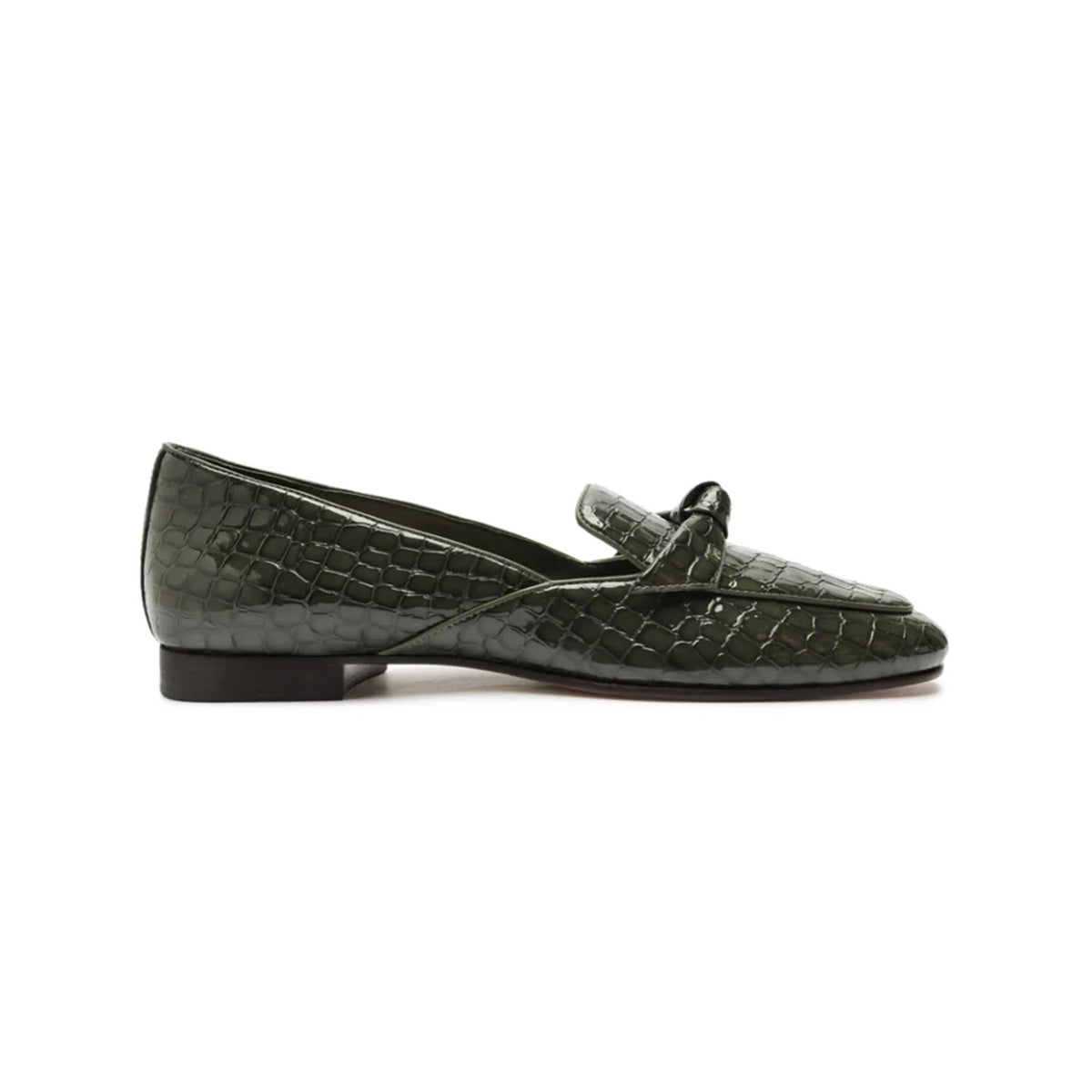Clarita Belgian Crocco Loafer in Sage Leaf