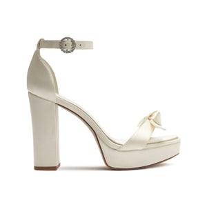 Clarita Bridal Platform Bridal 120 in Satin Bianco