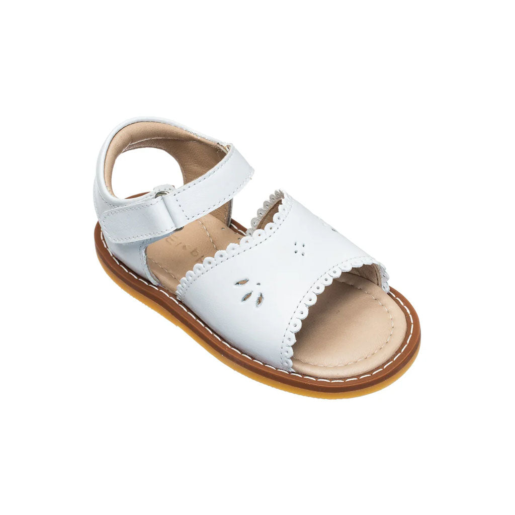 Classic Sandal with Scallop Toddler White
