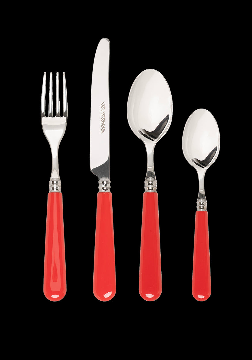 Classic Red Cutlery, Set of 16