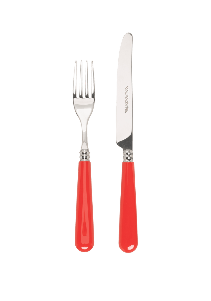 Late Afternoon Classic Red Knife and Fork Set