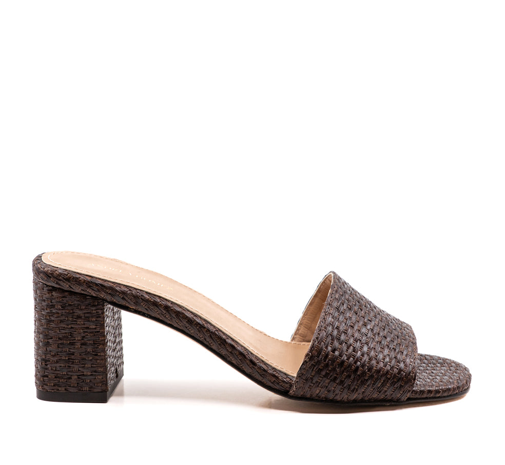 Claudia Brown Raffia Mule
