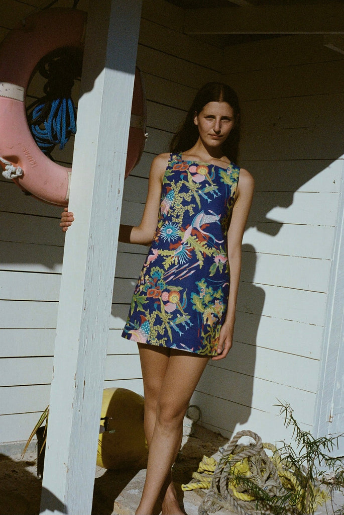 Classic Mini Shift Dress in Blue Under The Sea