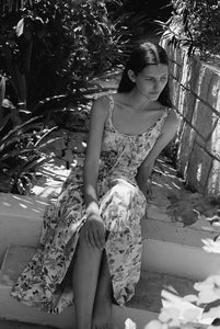 Double Drawstring Dress in Multi Floral