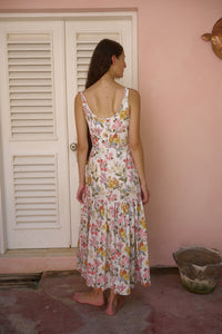 Double Drawstring Dress in Multi Floral
