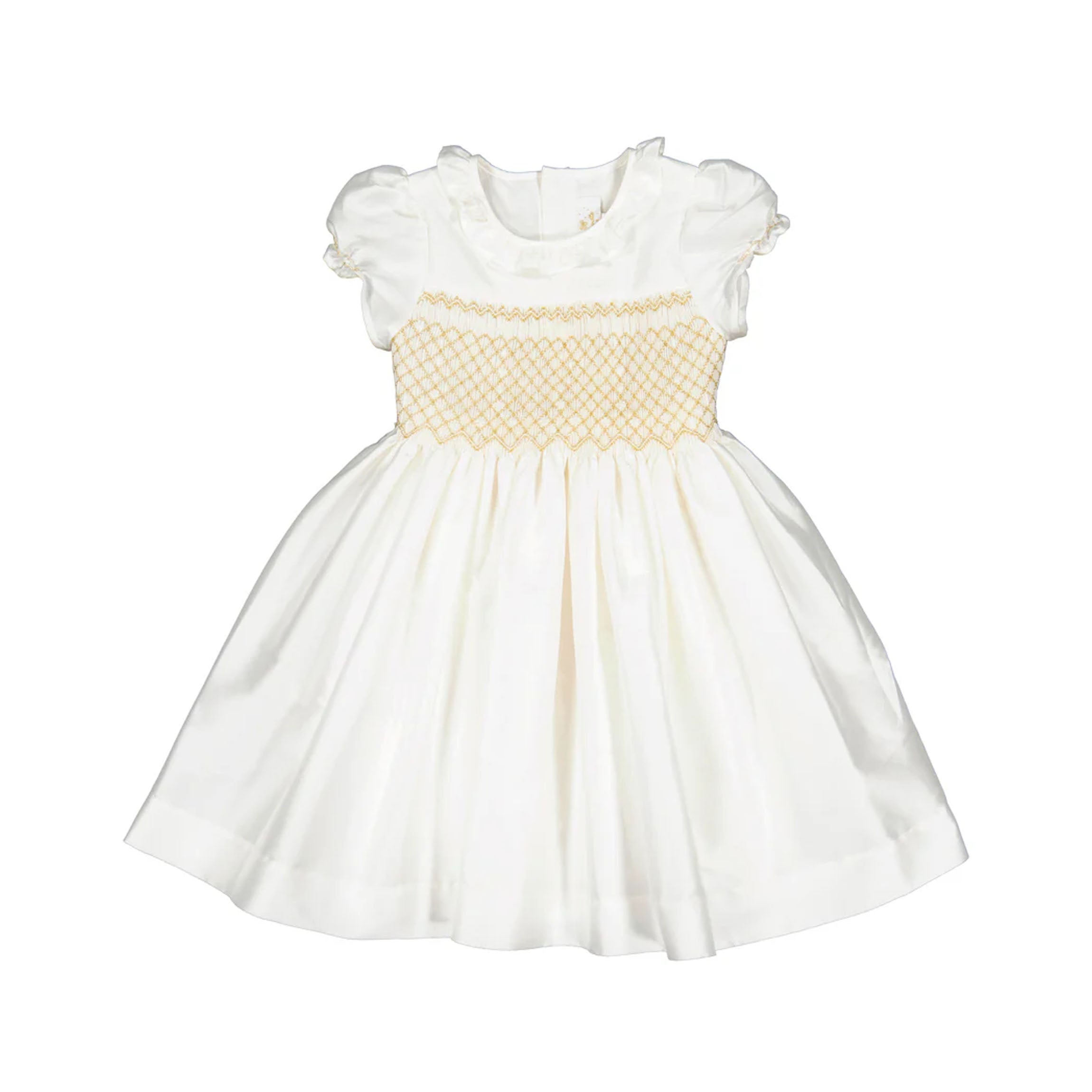 Colombe Gold Silk Ceremony Girl Dress