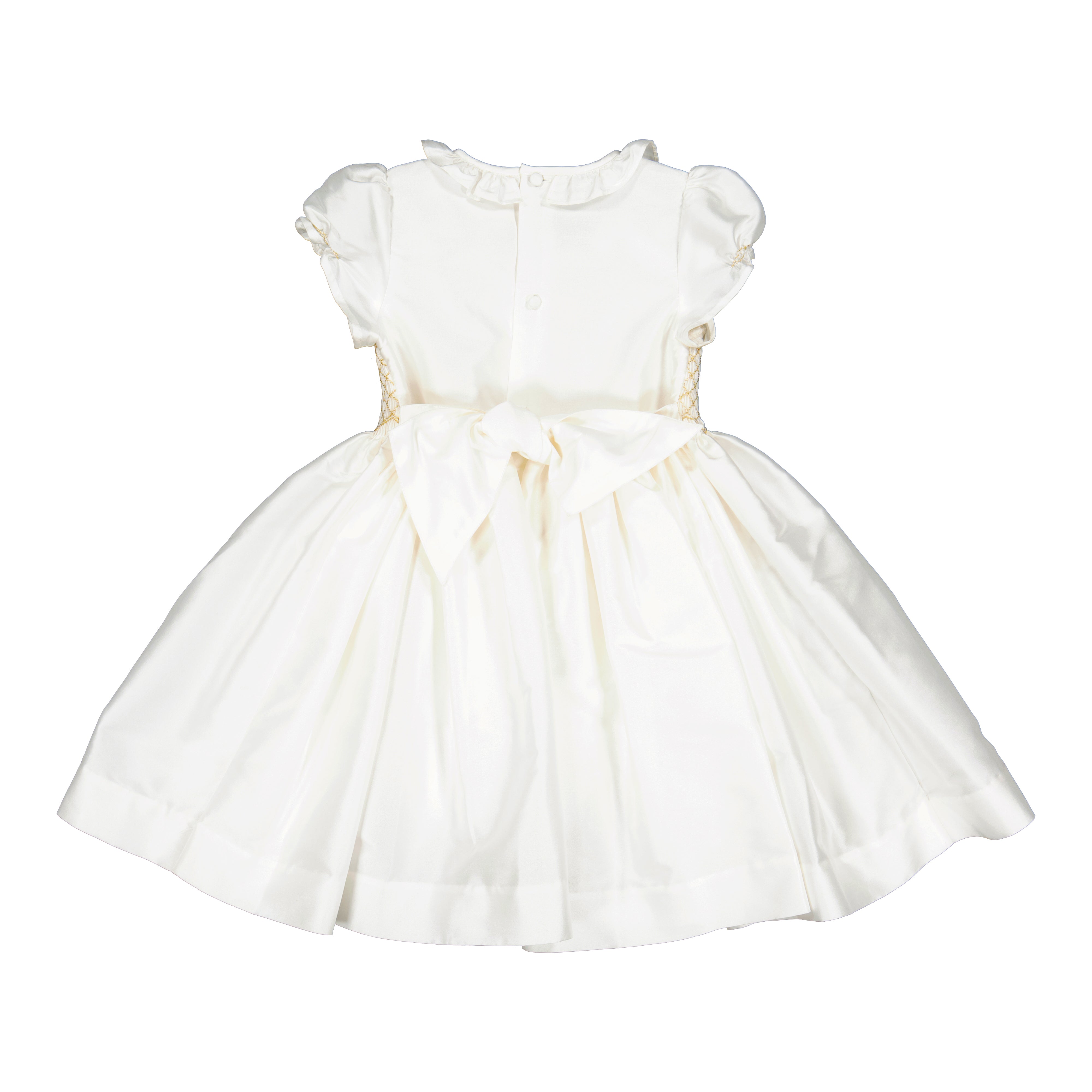 Colombe Gold Silk Ceremony Girl Dress