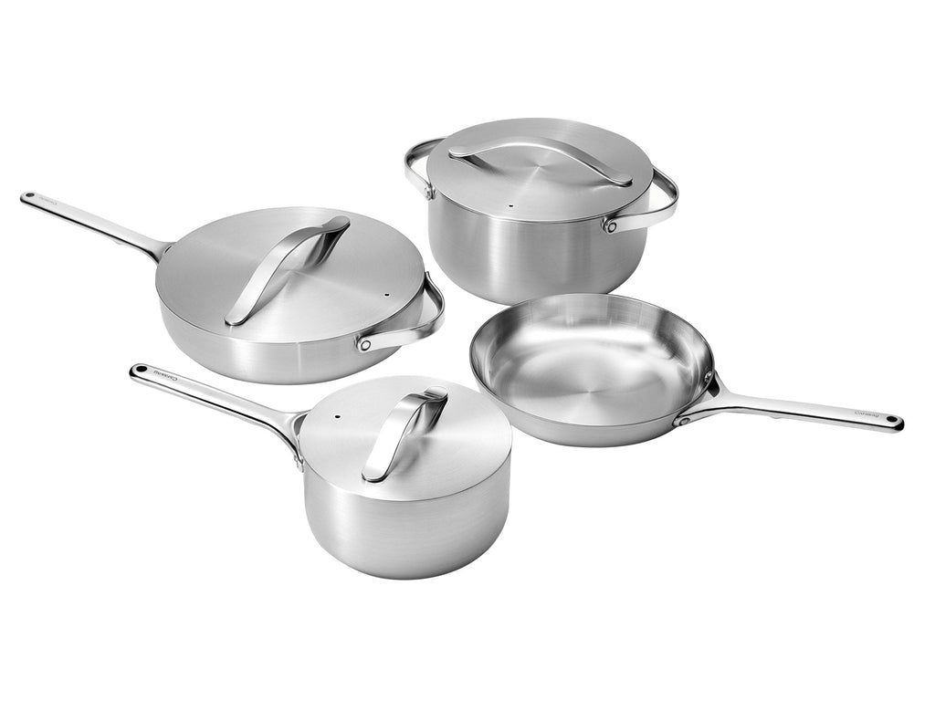 Cookware Set in Stainless Steel, Set of 5 with Lids