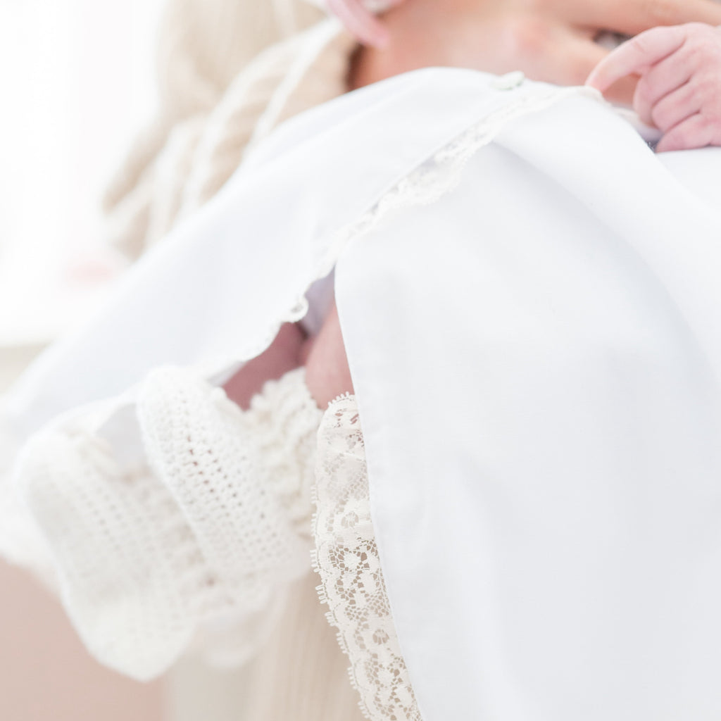Baby Gown With Bonnet in White
