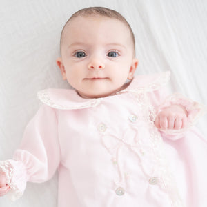 Baby Gown With Bonnet in Pink