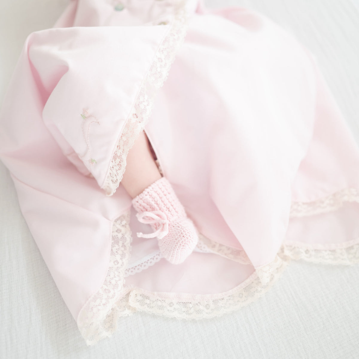 Baby Gown With Bonnet in Pink