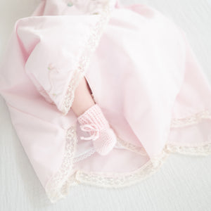 Baby Gown With Bonnet in Pink