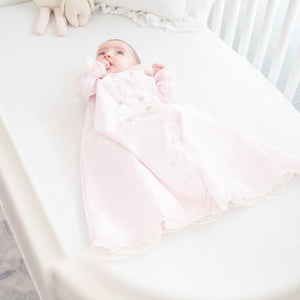 Baby Gown With Bonnet in Pink