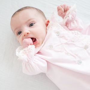 Baby Gown With Bonnet in Pink