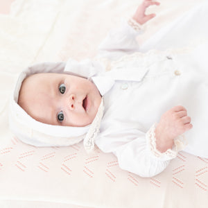 Baby Gown With Bonnet in White