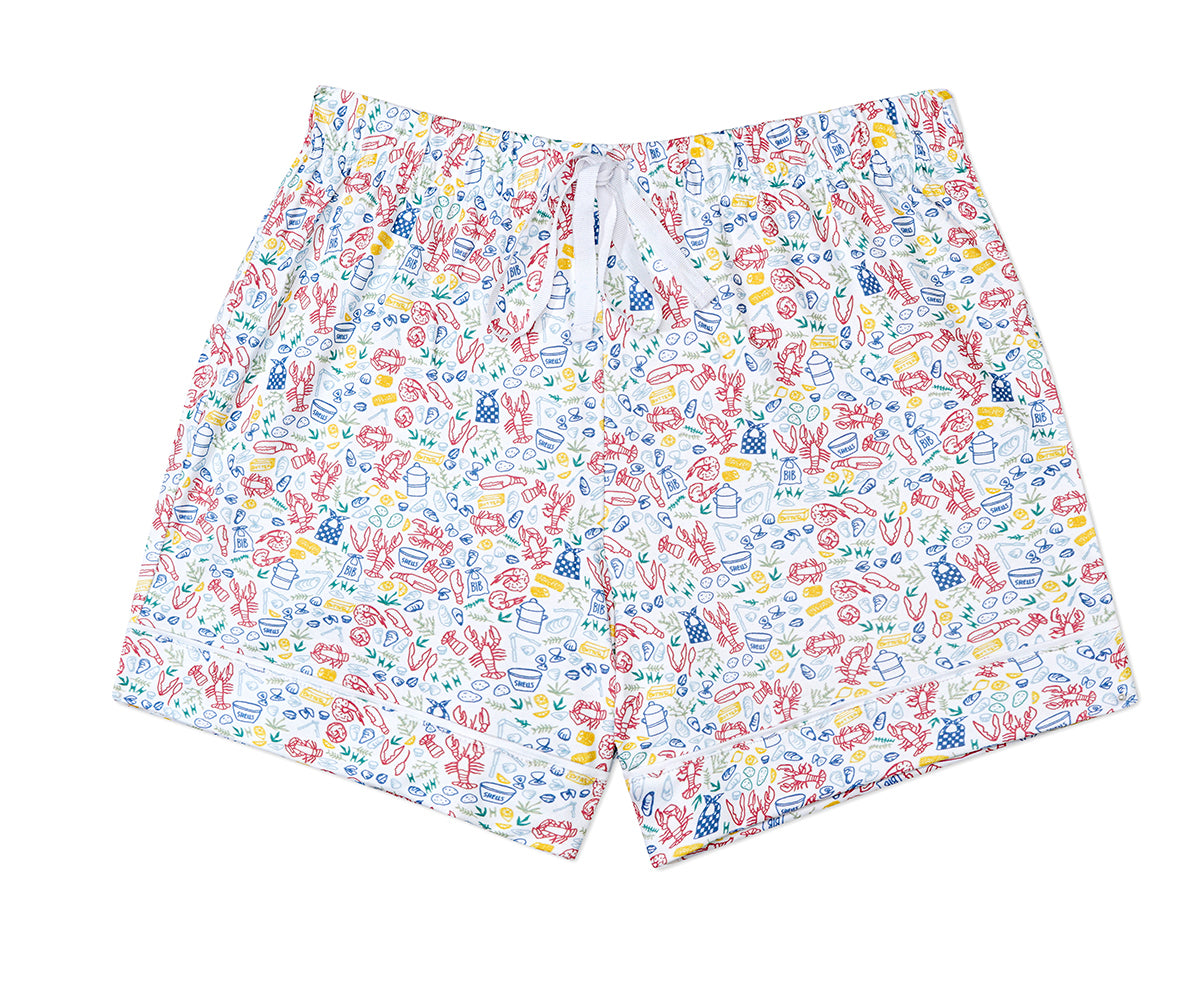 Women's Button Front Short Pajama Set in Clam Bake