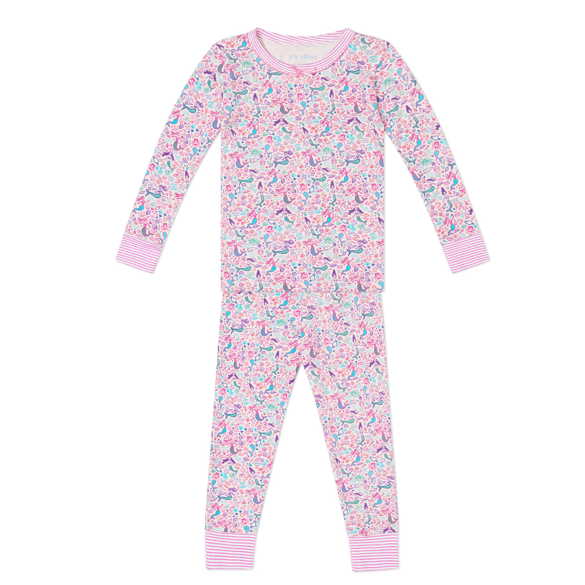 Kid's Mermaids Two Piece Pajamas in Pink