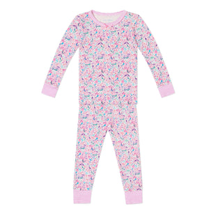 Kid's Mermaids Two Piece Pajamas in Pink