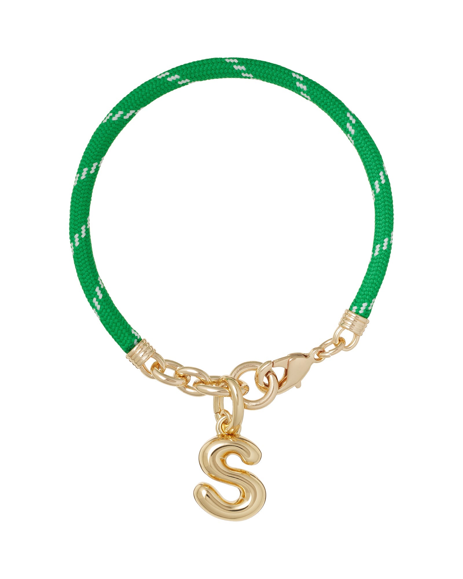 The Happy Cord Charm Bracelet in Green